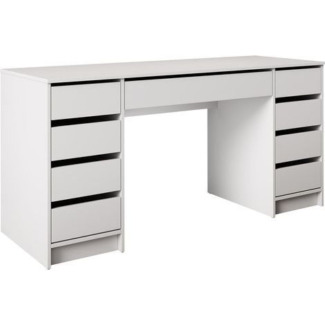 Mobilier1 – Bureau droit blanc 76x154x55cm – Stratifié avec bords ABS – Espace de travail moderne – Pour télétravail et études