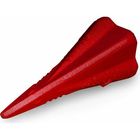 Coin fendeur en acier au carbone 17 cm – Couleur rouge – Fendage efficace du bois dur – Compatible avec marteau en bois ou caoutchouc (1/5)