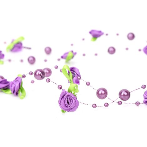 5m fausses fleurs perle artificielle chane de mariée fleur bouquet de mariage décoration décoration (violet) (1/5)