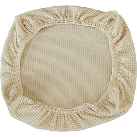 Fundas elásticas de elastano para sillas (2 piezas) - Lavables - Para sillas de oficina, comedor, bar, decoración de bodas (beige) (1/5)