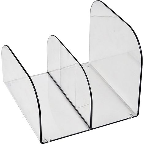 Schreibtisch-Buchständer, Buchaufbewahrungsorganizer, Dokumentenhalter aus transparentem Kunststoff, Schreibtisch-Bücherregal. (1/5)