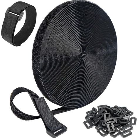 2cm X 5m Attache Cable,Reutilisable Nylon Rouleau Scratch pour Rangement Cable(Avec 25 Boucles), Libre de Couper Rouleau de Scratch pour à la Maison et au Bureau (1/5)