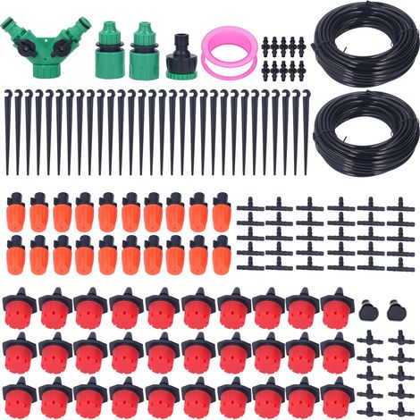 Kit d'irrigation goutte à goutte automatique pour serre, jardin et potager - Système d'arrosage micro avec équipement agricole complet (1/5)