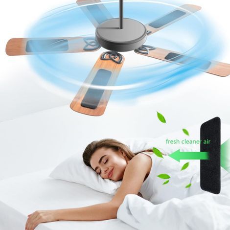 5-piece wall fan blade filters made of coconut activated carbon fiber, elliptical shape (1/4)