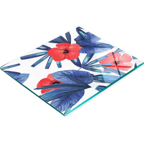 Tableau en verre élégant et résistant avec motif hibiscus rouge 60x52 cm (1/5)