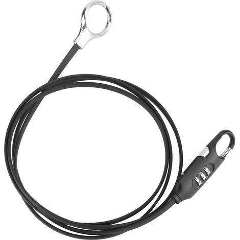 Antivol de vélo portable avec câble en acier gainé de PVC et combinaison, antivol de casque.-AquaForge (1/5)