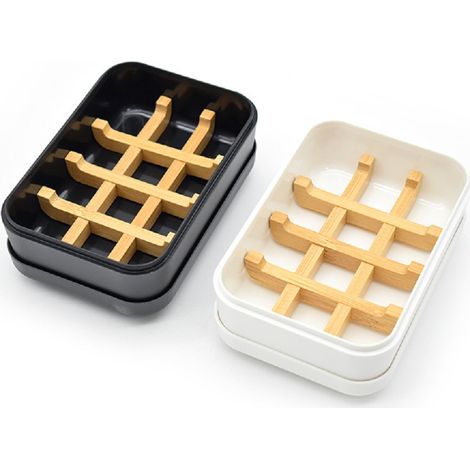 Lot - de 2 porte-savon noir et blanc (1/5)