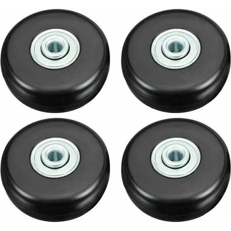 Roulette de Valise - Réparation de Bagage - Charge Lourd 50mm - Muette - Caoutchouc Universelle - Pivotante - Roue Rechange - Remplace Roulette 4PCS pour Valise/Bagage/Sac à Dos/Voyage