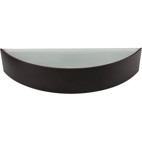 Applique murale bois wengé – Diffuseur verre satiné – LED E27 – 40cm (1/3)