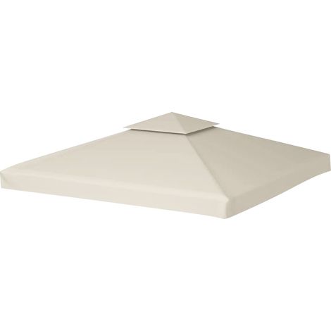 TolleTour Tetto di ricambio per gazebo 3x3 m, doppio tetto con uscita camino, copertura in poliestere 300D, protezione UV, beige (1/5)