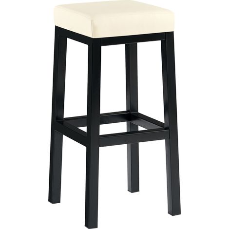 Barhocker Taylor Sitzhöhe 83 cm Metallgestell schwarz creme Kunstleder