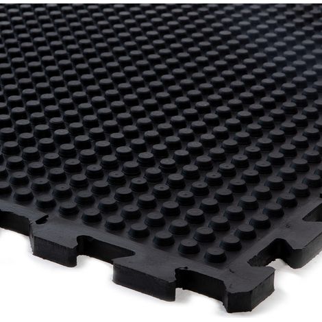 Floordirekt – Tapis de sécurité extérieur en caoutchouc – Système puzzle antidérapant – Épaisseur 20 mm – 100 x 100 cm – Pour terrasses et allées (1/5)