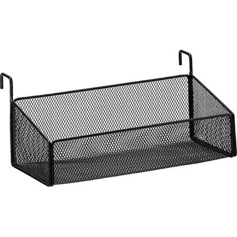 Panier de rangement suspendu pour documents, convient pour portefeuilles, journaux, boissons, etc., petit noir, taille S. (1/5)