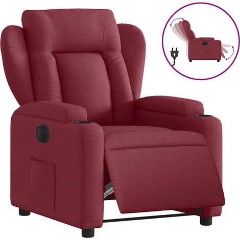 Maison Exclusive - Sillón reclinable eléctrico tela rojo tinto (1/5)
