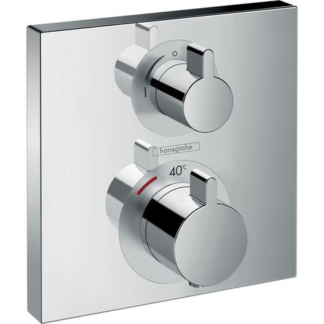 Hansgrohe – Thermostat ECOSTAT SQUARE UP – Cartouche thermostatique – Débit 15,3 l/min à 1 bar – Limitation de température réglable – Verrou de sécurité 40 °C (1/7)