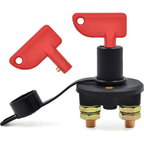 Coupe-Batterie pour Voiture, 12 / 24V, 500A max Isolateur Interrupteur Automobile Urgence Interrupteur (1/5)