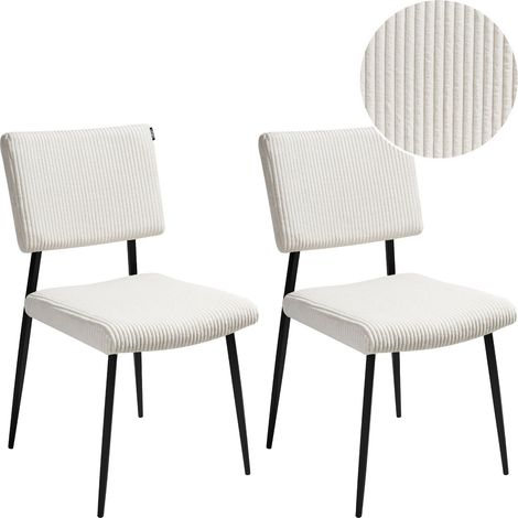 Set di 2 sedie da pranzo in velluto bianco sporco Sturgis