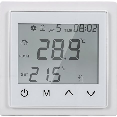 Electric underfloor heating thermostat, touch screen (White) (1/5)