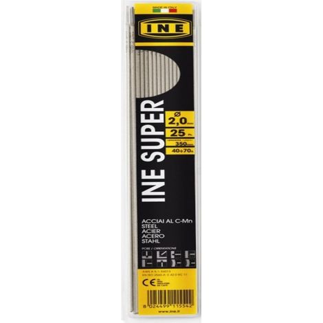 Lot de 25 Electrodes Acier 2 x 350mm Baguettes enrobées Soudure toutes positions INE