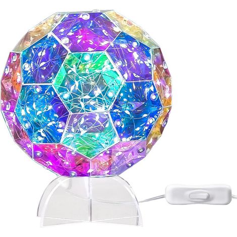 Luz nocturna hecha de alambre de cobre con luz de color, USB, (de color) (1/5)