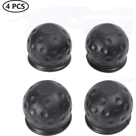 4 X 50 mm Cache Boule Attelage, Barre De Remorquage Boule Attelage Caoutchouc Noir, Capuchon De Protection De Boule D'attache Remorque, Protège Boule D'attelage Capuchon Protection(Caoutchouc) (1/5)