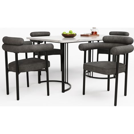 Lot de 2 chaises de salle à manger en tissu gris foncé, assise large et dossier ergonomique, confort durable pour cuisine, salon ou bureau - CHICFURN (1/5)
