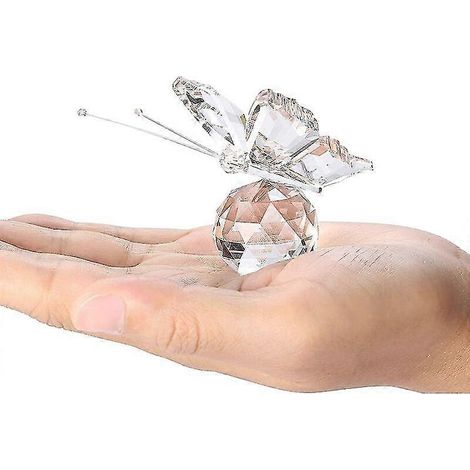 Ornement papillon en cristal K9, boule miroir, attrape-soleil pour la maison, la chambre ou le bureau (blanc) (1/5)