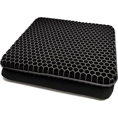 (Noir)Coussin de Chaise,Coussin de Gel Respirant, Coussin Anti Escarres, Soulage la Pression sur Le Orthopédique avec Housse Antidérapant pour (1/5)