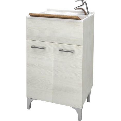 LAVATOIO 2ANTE CM.50X50 ROVERE BIANCO