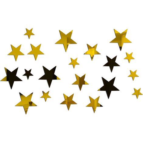 Stickers muraux miroir en forme d'étoile, trois tailles différentes : grand, moyen, petit. (1/5)