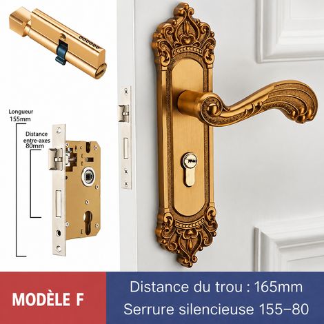 Ensemble serrure à poignée intérieure modèle F avec corps 155/80 155 80 1,5 kg – Livraison gratuite