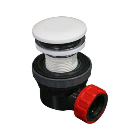 Mondiaz Click Siphon - 6,7 cm - économiseur d'espace - Forme ronde - en Solid Surface - Talc (1/2)