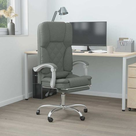 Fauteuil Relax inclinable Fauteuil de massage - Fauteuil de bureau Gris foncé Tissu BV445402 - BonneVie (1/5)