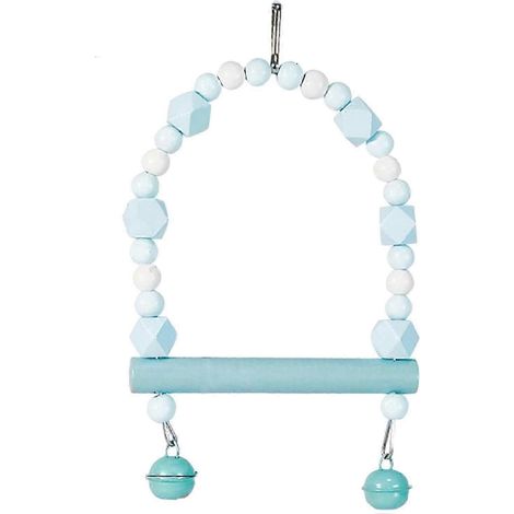 Jouet pour oiseaux perroquets échelle en bois avec clip de suspension pont en bois marches escaliers-Blue