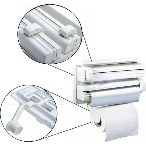 DISPENSER CUCINA DA PARETE 4 -1 REGGICARTA PORTA ROTOLO A PARETE ROTOLI DI CARTA