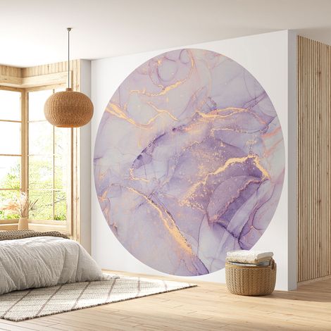 Papier peint rond / cercle - Effet Marbré - Diamètre 50 cm (1/4)
