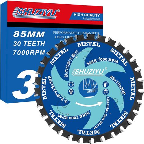 85mm 30T, Tonnelle De 15mm, Kerf Super Fin 1.6mm, Lame Scie Circulaire, Pour Couper Le Métal, Barre De Fer En Acier, Tôle (1/5)