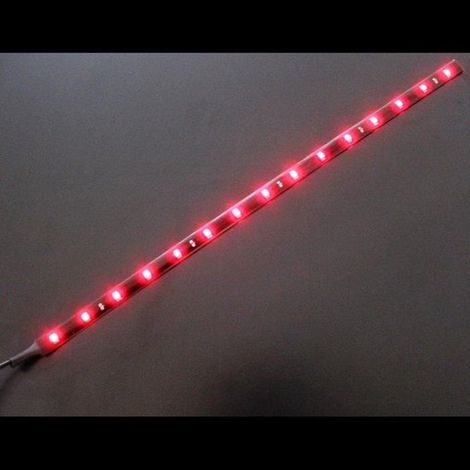 Roter LED Streifen 30 cm Wasserdichtes LED Band mit 18 LEDs und 12 V Netzteil (1/5)