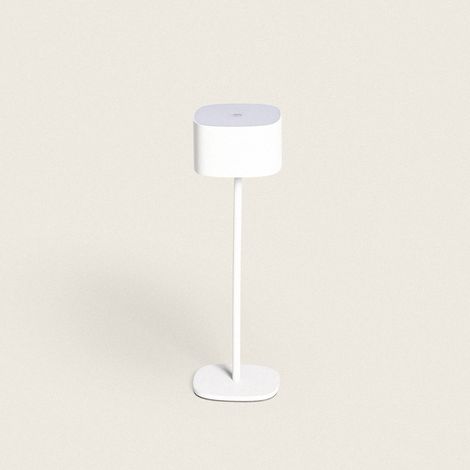 LED Tischlampe 2W Tragbar mit Batterie USB wiederaufladbar Mounka Square Weiß