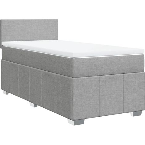 Boxspringbett mit Matratze Hellgrau 100x200 cm Stoff vidaXL (1/5)