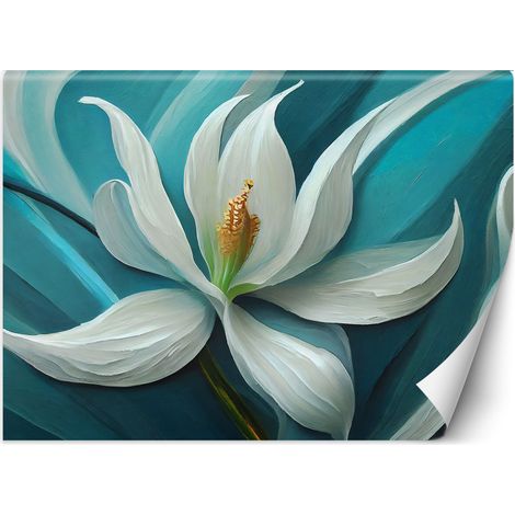 Papier peint Image Fleur de lys turquoise peinte 400x280 (1/5)