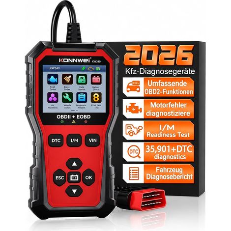 Valise Diagnostic OBD2 Auto, Scanner OBDII Voiture Universel 12V, Lecteur Code Défaut avec DTC, Diagnostic Moteur,Test Batterie, Données en Temps Réel,Contrôle I/M Readiness,Compatible V (1/5)
