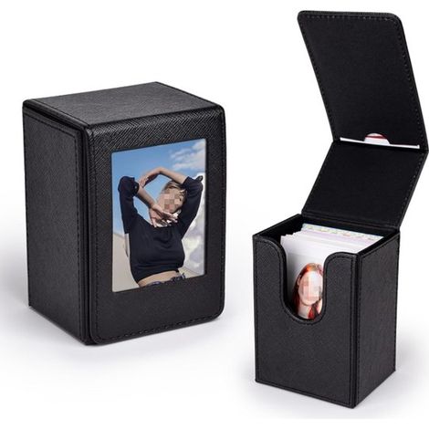 Funktionelle Aufbewahrungstasche für Fotos 2x3 Zoll und Visitenkarten Polaroid-Fotobox Halter geeignet für Fujifilm Instax Mini Film 54 x 86 mm (1/4)