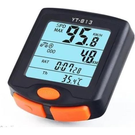 Wasserdichter, kabelloser Fahrradcomputer mit LCD-Bildschirm und vielfältigen Funktionen – Schwarz (1/5)