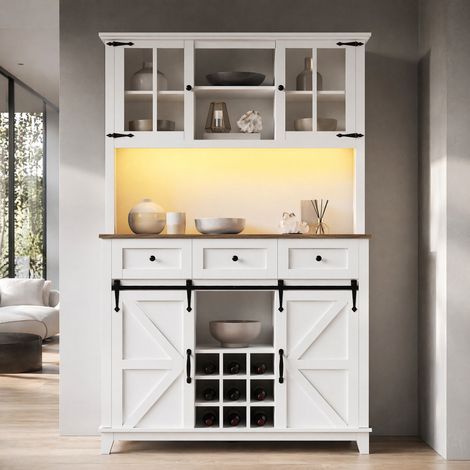 Mobile cucina LED in MDF bianco 105 cm OKMYHOME (1/5)