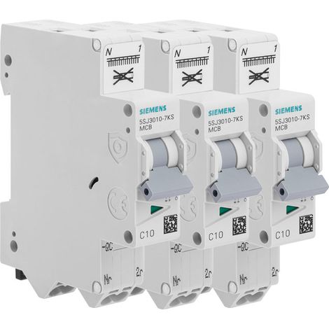 SIEMENS Lot de 3 disjoncteurs Auto P+N 10A