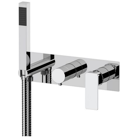 SET MISCELATORE A INCASSO A 2 VIE VASCA DOCCIA LINEA ICON- Cromo- MARIA- pezzi 1