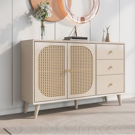 Sideboard Kommode Stauraum 120 cm Off White OKMYHOME (1/5)