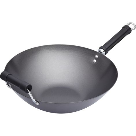 KitchenCraft: World of Flavours - Wok piccolo a prova di induzione, acciaio al carbonio, antiaderente, 20 cm (1/5)