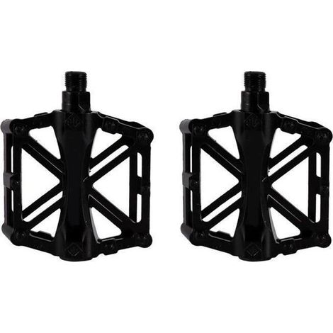 Pedales de bicicleta - Aleación de aluminio - Antideslizantes - Ligeros - Aptos para bicicletas de carretera y de montaña - Negros (1/5)